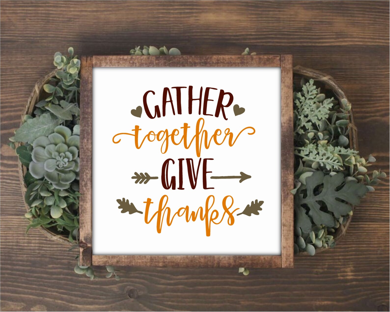 Gather Together Give Thanks Sign Fall Quotes Print Square | Etsy