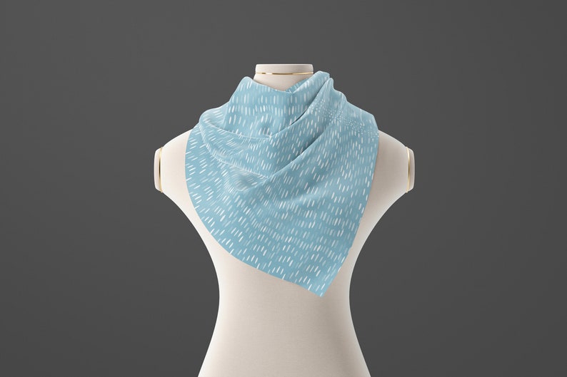 Fashion Scarf, Square Scarf, Light Blue Women's Scarf, Silk Satin Chiffon, Lightweight Fashion Scarves, Limited Edition, Fashion Accessories image 5