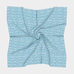 Fashion Scarf, Square Scarf, Light Blue Women's Scarf, Silk Satin Chiffon, Lightweight Fashion Scarves, Limited Edition, Fashion Accessories image 8