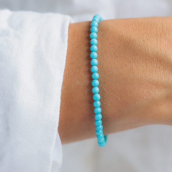 Sleeping beauty turquoise | Genuine Turquoise beaded bracelet | Natural authentic turquoise | women's turquoise jewelry