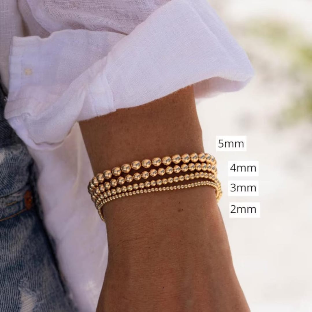 Bracciale Elastico Impilabile In Oro 14 Carati - Sezioni Da 2 Mm E