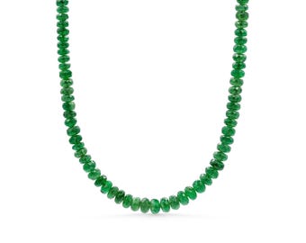 Tsavorite necklace | Tsavorite Beaded Necklace | [ENTP1743] Tsavorite necklace | Statement Tsavorite necklace | Tsavorite jewelry