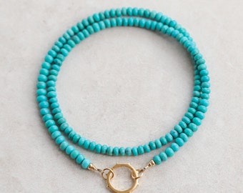 Kingman Turquoise beaded necklace | Genuine turquoise necklace | Kingman blue turquoise beaded necklace turquoise | December #0112