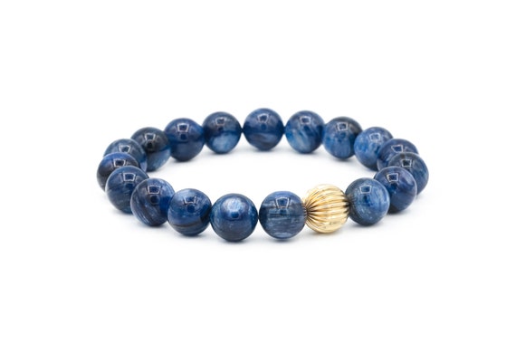 Buy Natural AA Blue Kyanite Bracelet 12 MM Genuine Kyanite Healing Crystals  Meditation Bracelets Chakra Balancing Healing Crystal Bracelets | Globally