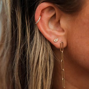 14K gold filled paperclip chain earring, thick 14K gold filled, 14k gold hooped paperclip, [EWPE0002] everyday earrings, everyday earrings