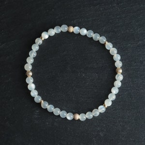 4mm Natural Moonstone Bracelet, Stacking Bracelet, Healing Stones For Emotional Balance, Feminine Energy, Goddess Stone, Fertility 0156 image 5