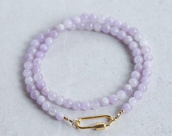 AAAA+ Lavender Amethyst Beaded Necklace, 6mm Purple Amethyst | [ENLP1299] Lavender Amethyst Necklace | Amethyst Necklace | amethyst