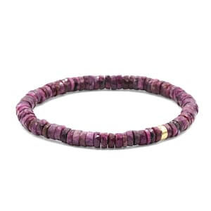 Faceted Ruby bracelet | Delicate Beaded Bracelet ruby, [EBRM1668] 14K gold filled ruby bracelet, Natural ruby jewelry | Ruby bracelet