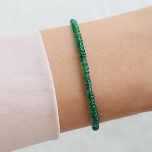 Zambian Emerald Bracelet | Zambian dainty bracelet | Genuine Zambian emerald | Zambian emerald gift | may birthstone | Zambian emerald #0194