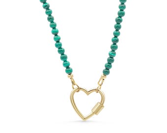 Beaded Malachite 4mm | AAA Malachite Choker | Malachite gold filled jewelry [ENMP1038] | Healing malachite jewelry | Gemstone statement