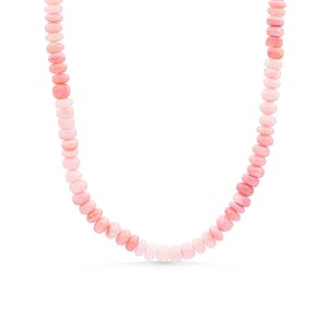 Candy Pink Opal necklace | large pink opal  beaded necklace [ENPM1912], pink opal choker, pink opal jewelry, October Birthstone
