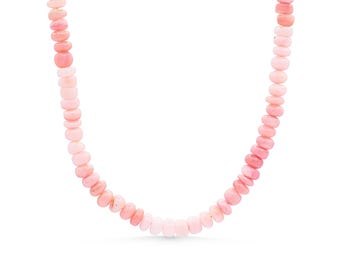 Candy Pink Opal necklace | large pink opal  beaded necklace [ENPM1912], pink opal choker, pink opal jewelry, October Birthstone