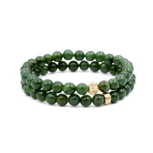 Kanadensisk Jade | AAAA+ Kanadensisk Jade, Jadearmband [EBJM1212], 6 mm Äkta Jadepärlor | Armband i jade *BS *G