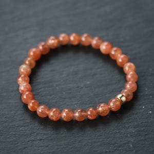 Pulsera de piedra solar AAA+ / Auténtica piedra solar AAA [EBSM1664] / Pulsera curativa para la depresión y la confianza Pulsera de piedra solar
