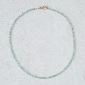 14K GOLD aventurine necklace, 2mm beaded aventurine  necklace, aventurine  [ENTM1498] beaded choker, dainty aventurine necklace, aventurine