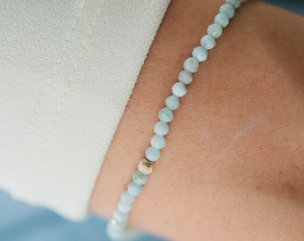 Larimar Bracelet 3mm | Dainty Larimar Beaded Bracelet | Gift for her | Dominican Larimar Jewelry | Beaded Larimar Bracelet | Larimar #0281