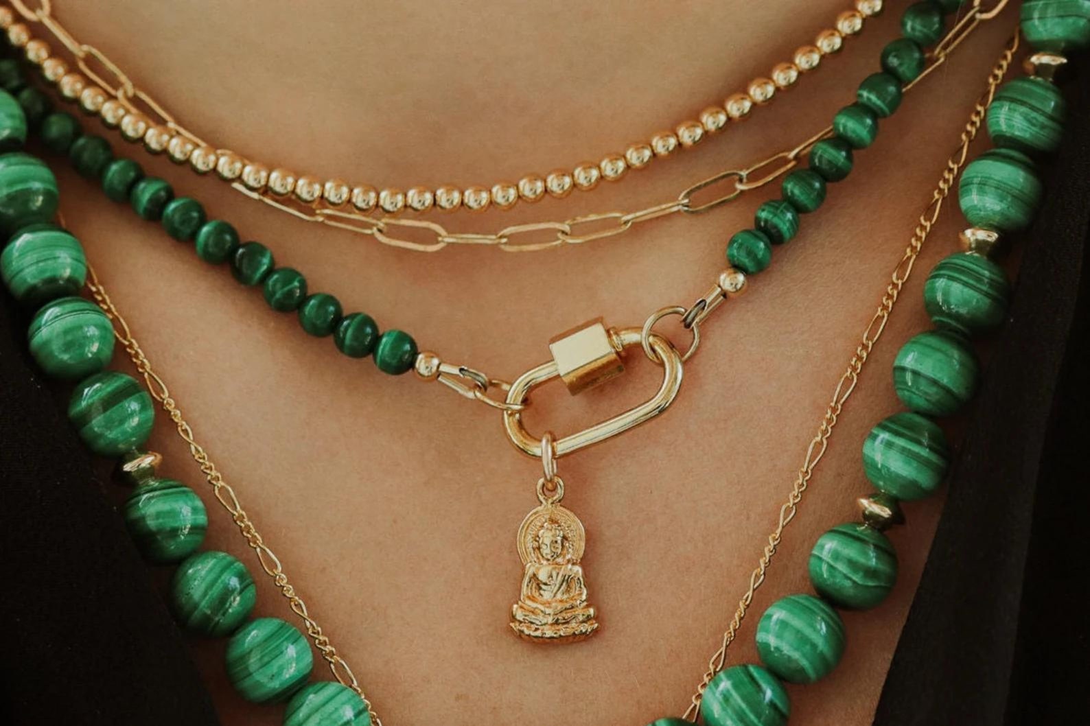 Beaded Malachite 4mm AAA Malachite Choker Malachite Gold Filled Jewelry ...
