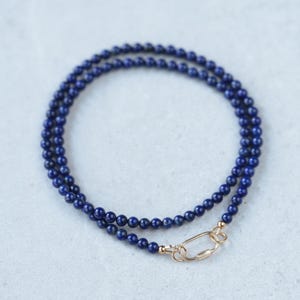 OR MASSIF 14K Mousqueton en lapis-lazuli, mousqueton en lapis | lapis-lazuli doré ou malachite | collier de perles de lapis, collier de perles de malachite