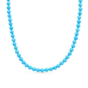14K GOLD | Sleeping Beauty Turquoise 3.8-4mm, RARE no veins, [ENTP1041] Arizona Beaded Turquoise Necklace, Sleeping Beauty Turquoise