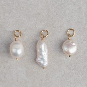 14K SOLID GOLD Freshwater pearl pendant, 14K solid gold pearl [EPPM1645], genuine pearl in solid gold, natural pearl gold
