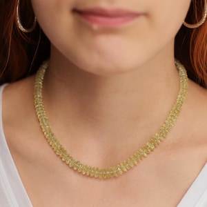 Natural Lemon Quartz Necklace | beaded Lemon Quartz | [ENLP1736] dainty Lemon Quartz beaded necklace | 14k gold filled | Lemon Quartz