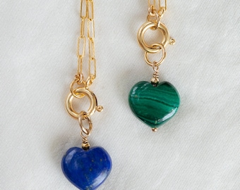 UNIQUE HEART lapis pendant | Dainty Lapis lazuli necklace | gold and lapis lazuli | lapis choker necklace  | Lapis Lazuli jewelry #0538