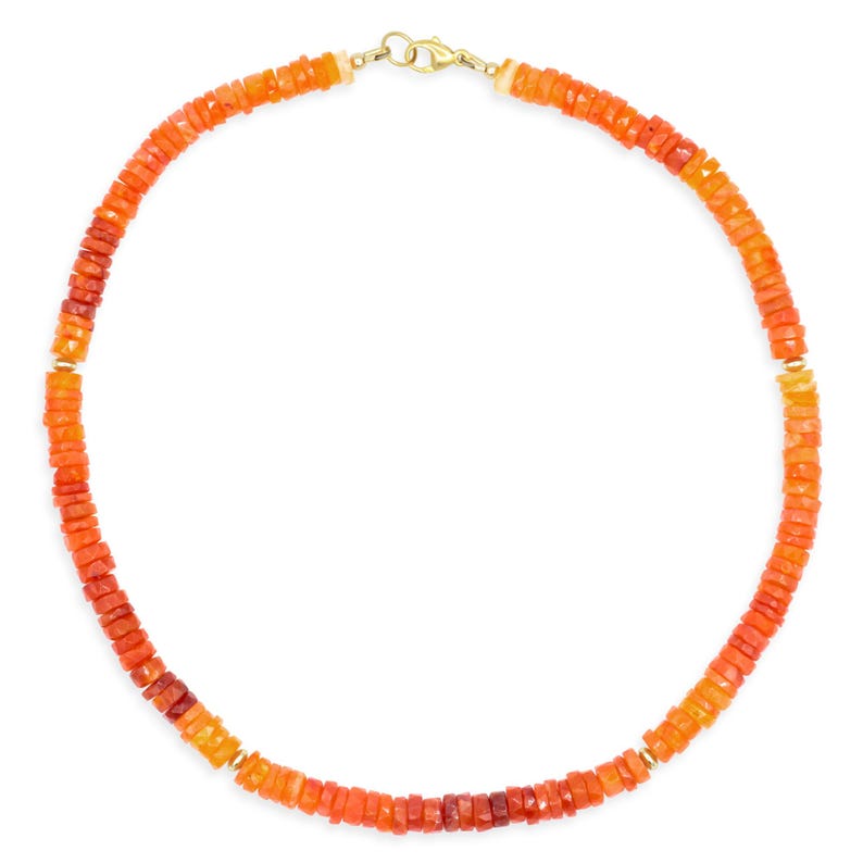 Collana di corniola, collana di corniola con perline, collana di pietre preziose di corniola, [ENCP1148] Gioielli di corniola, collana di corniola / Corniola immagine 1