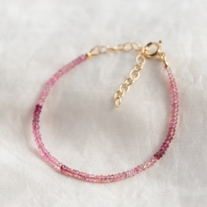 Gemstone beaded bracelet | Pink Tourmaline bracelet | dainty peridot bracelet | tiny citrine bracelet | pink gemstone bracelet