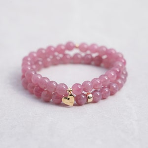 AAAA+ Madagascar Rose Quartz Bracelet, bracelet for love | rose quartz rose gold | rose quartz bracelet 4mm or 6mm | beaded rose