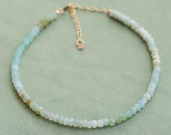 Peruvian Opal anklet | Beaded Peruvian opal anklet bracelet, women's gemstone anklet [K110523] | delicate opal anklet | gemstone anklet