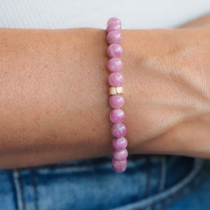 Rare pink Tourmaline Bracelet | Pink  tourmaline beaded bracelet 6mm | Pink Tourmaline Jewelry | Tourmaline Bracelet