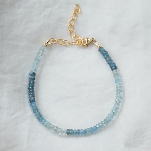 Santa Maria Aquamarine Bracelet | AAAA+ Aquamarine | [EBAP1468] Beaded Aquamarine Bracelet | Aquamarine Jewelry | Blue aquamarine