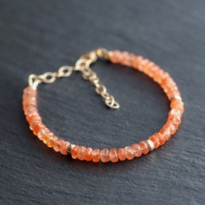 AAAA+ Sunstone Bracelet | Genuine sunstone bracelet 5mm | Sunstone gold bracelet [EBSP1033] | Sunstone solar plexus chakra