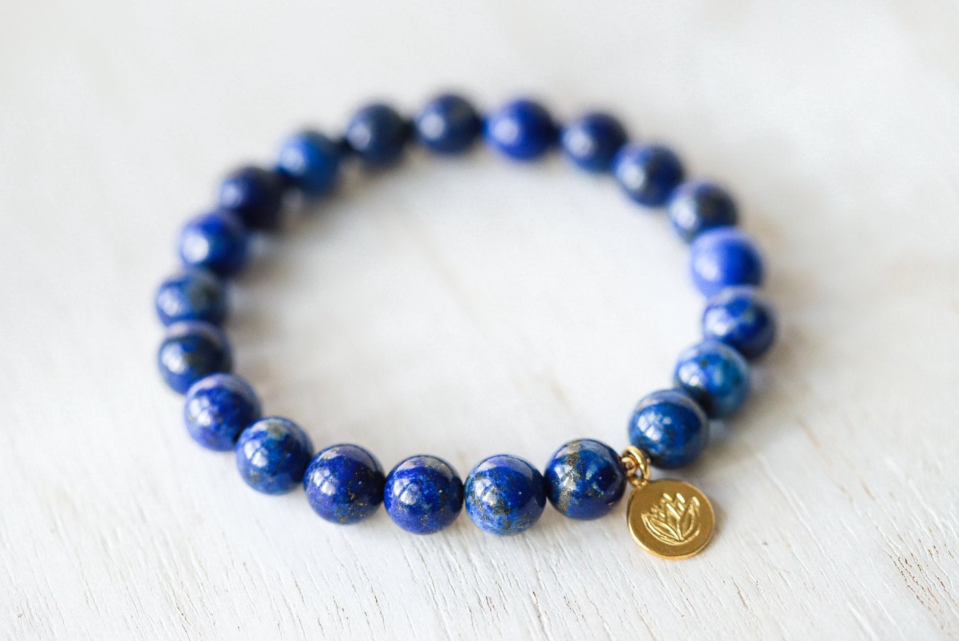 Lapis Lazuli Bracelet Genuine Lapis Lazuli Beaded Bracelet Etsy