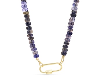 Violet Dusk Iolite Necklace [ENIM2010] | Gemstone Necklace for Women | Beaded iolite