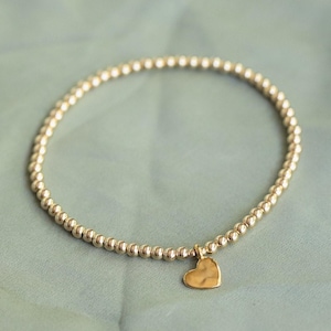 Gold Filled Beaded Ball Bracelet 3mm,Gold charms, [EBGP1094]  14k Yellow Gold Filled Layering JewelryStacking Stretch Bracelets