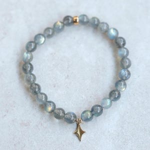 14K GOLD labradorite 6mm | Stunning Labradorite Bracelet, Labradorite Bracelet [EBLM1099], Highest quality Labradorite jewelry | Labradorite