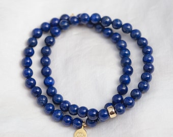 AAAA+ Lapis Lazuli 6mm, Genuine Lapis Lazuli Beaded Bracelet, 6mm Genuine Lapis Lazuli bracelet, gold lapis lazuli 6mm, lapis 6mm