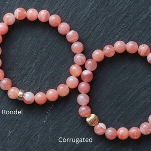 AAAA+ rare Pink Botswana Agate Bracelet Handmade 8mm Banded Pink Agate [EBPM1108] Beaded Gemstone Bracelet Stack Bracelet image 3