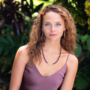 Garnet Beaded Necklace | Women's garnet necklace | Deep Red Garnet, [ENGP1144] Smooth rondel garnet, genuine garnet | January *BSS *BF