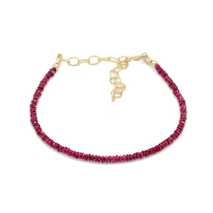 14K GOUD Longido ruby armband, echte robijn armband massief goud, [ENRP1155] echte longido robijn, massief gouden robijn armband, echte robijn