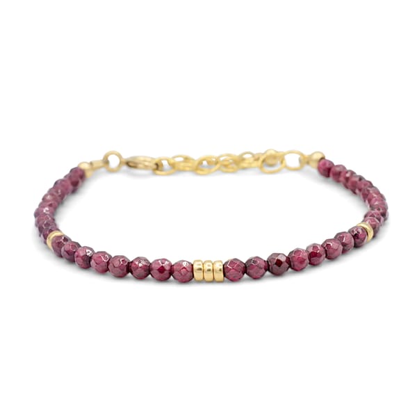Garnet Bracelet, Delicate Garnet Skinny Stacking Bracelet [EBGP1001], Garnet 3mm | dainty garnet bracelet *BF