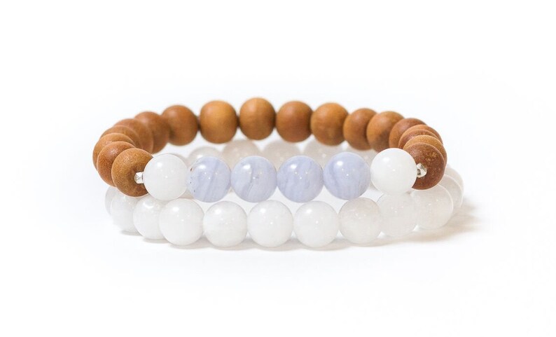Blue Lace Agate Bracelet 8mm Grade AAA Genuine Blue Lace Agate-Throat Chakra Bracelet-Blue Stone-Natural Genuine Blue Lace Agate Gemstone