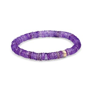 Bracciale heishi in ametista / Bracciale in ametista [EBAM1964] Bracciale con perline di ametista viola / Bracciale con perline di ametista / Elasticizzato sfaccettato *BS *G