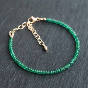 Zambian Emerald Bracelet | Zambian dainty bracelet | Genuine Zambian emerald | Zambian emerald gift | may birthstone | Zambian emerald #0194