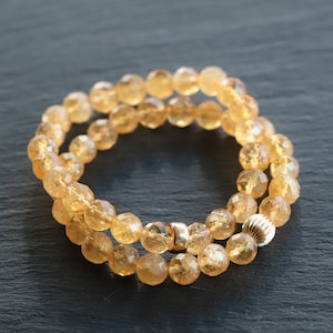 AAAA+ natural citrine 8mm | Citrine Bracelet 8mm | Natural Citrine Stone Solar Plexus Chakra Meditation Bracelet Yoga Bracelet Gemstone