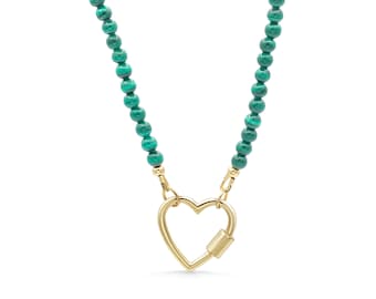 Beaded Malachite 4mm | AAA Malachite Choker | Malachite gold filled jewelry [ENMP1038] | Healing malachite jewelry | Gemstone statement