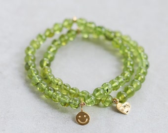 AAAA+ 6mm peridot | RARE highest quality peridot bracelet | 100% genuine peridot | natural peridot stretch bracelet | peridot 6mm #0290