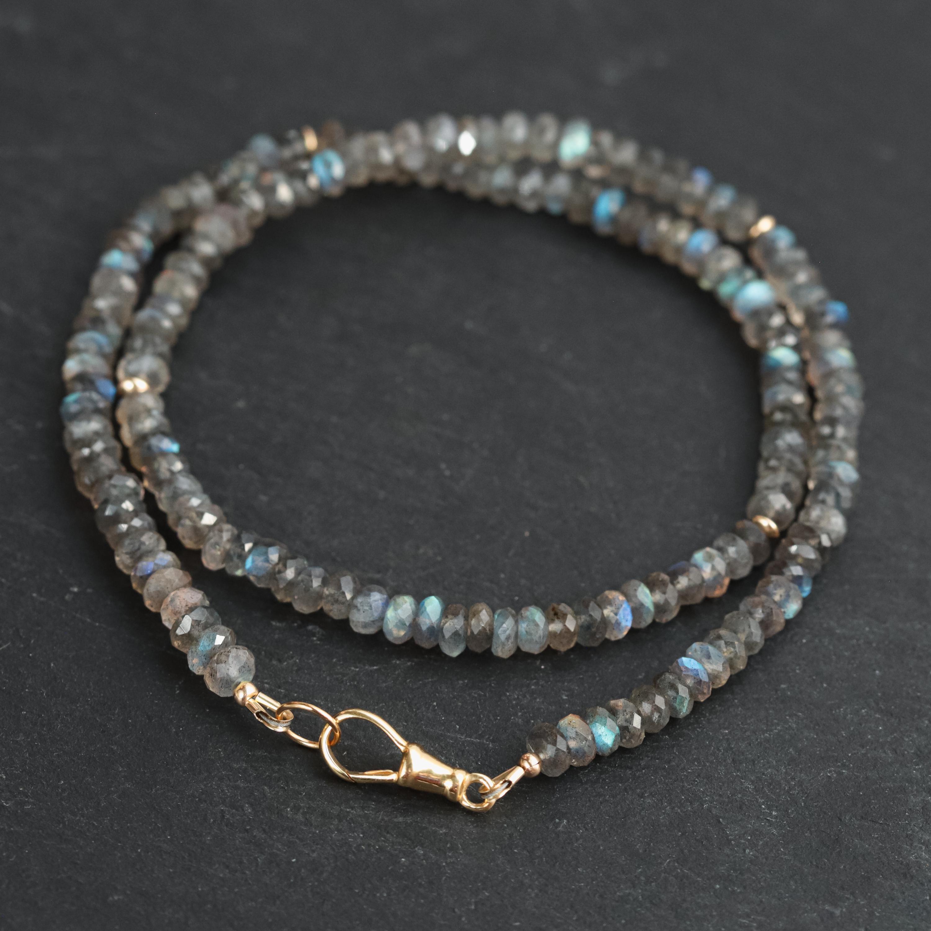 HIGH FLASH Blue labradorite necklace | beaded labradorite necklace [ENLP1113]  | Beaded labradorite necklace | labradorite necklace