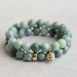 Happy face jade 8mm | Women's Jade Bracelet | 8mm Burmese Jade | Beaded Bracelet Women's genuine stone bracelet | Jade jewelry